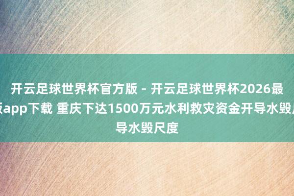开云足球世界杯官方版 - 开云足球世界杯2026最新版app下载 重庆下达1500万元水利救灾资金开导水毁尺度