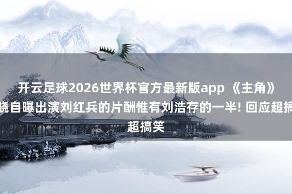 开云足球2026世界杯官方最新版app 《主角》窦骁自曝出演刘红兵的片酬惟有刘浩存的一半! 回应超搞笑