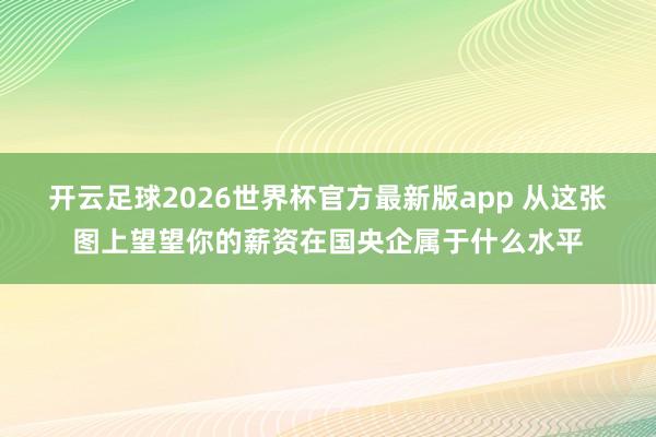 开云足球2026世界杯官方最新版app 从这张图上望望你的薪资在国央企属于什么水平