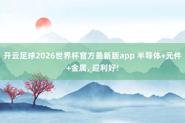 开云足球2026世界杯官方最新版app 半导体+元件+金属, 迎利好!