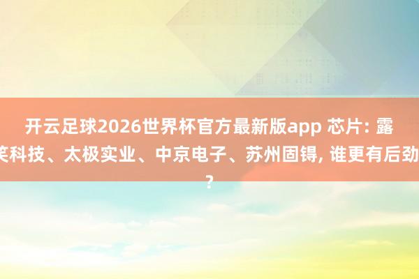 开云足球2026世界杯官方最新版app 芯片: 露笑科技、太极实业、中京电子、苏州固锝, 谁更有后劲?