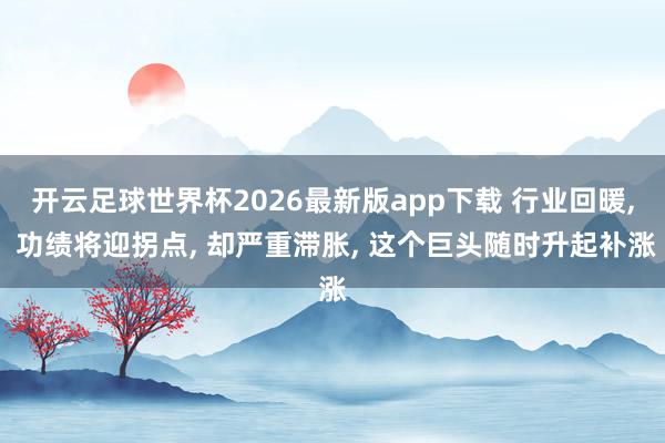 开云足球世界杯2026最新版app下载 行业回暖, 功绩将迎拐点, 却严重滞胀, 这个巨头随时升起补涨