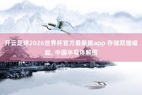 开云足球2026世界杯官方最新版app 存储双雄崛起, 中国半导体解围