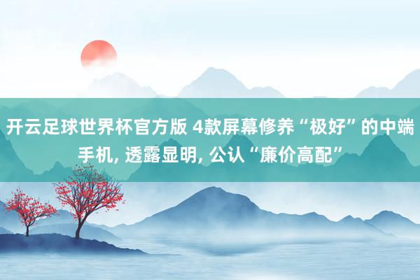 开云足球世界杯官方版 4款屏幕修养“极好”的中端手机, 透露显明, 公认“廉价高配”