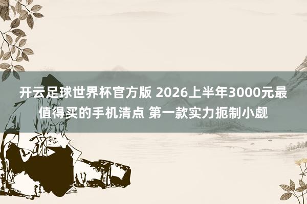 开云足球世界杯官方版 2026上半年3000元最值得买的手机清点 第一款实力扼制小觑