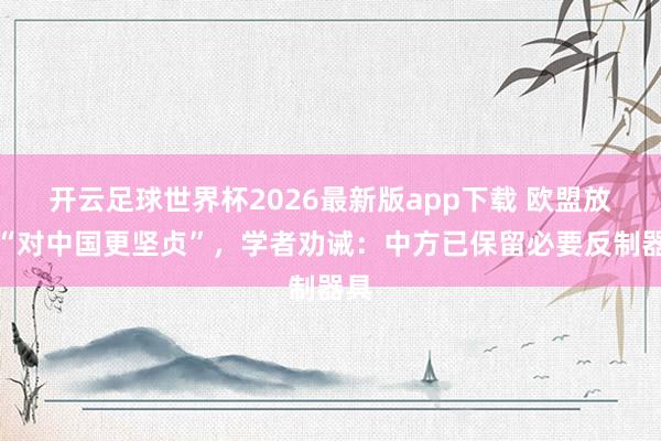 开云足球世界杯2026最新版app下载 欧盟放风“对中国更坚贞”，学者劝诫：中方已保留必要反制器具
