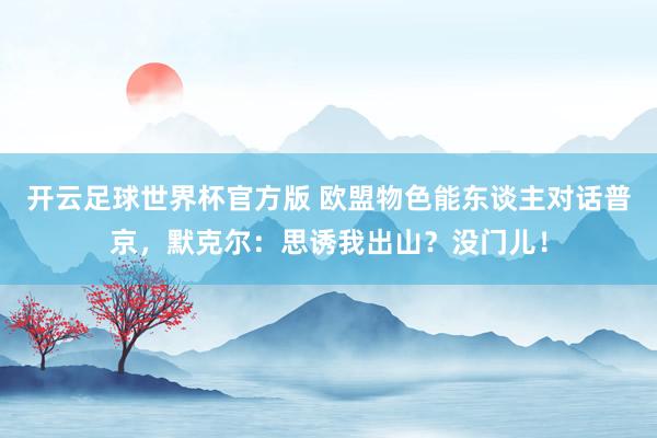 开云足球世界杯官方版 欧盟物色能东谈主对话普京，默克尔：思诱我出山？没门儿！