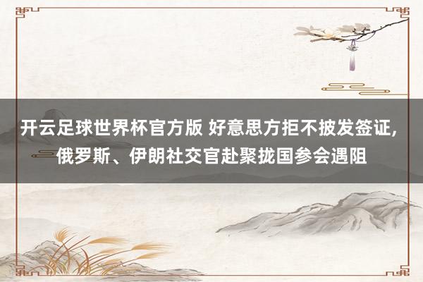 开云足球世界杯官方版 好意思方拒不披发签证, 俄罗斯、伊朗社交官赴聚拢国参会遇阻