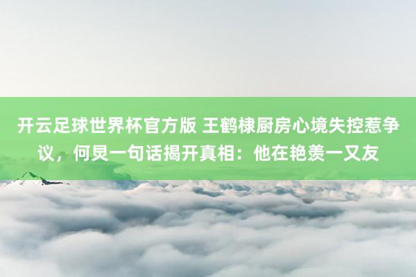 开云足球世界杯官方版 王鹤棣厨房心境失控惹争议，何炅一句话揭开真相：他在艳羡一又友