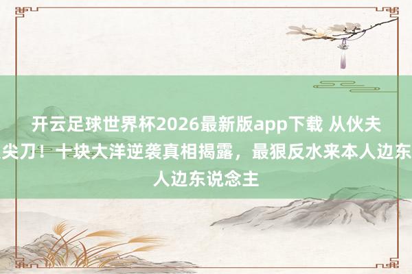 开云足球世界杯2026最新版app下载 从伙夫到谍报尖刀！十块大洋逆袭真相揭露，最狠反水来本人边东说念主