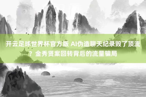 开云足球世界杯官方版 AI伪造聊天纪录毁了顶流?金秀贤案回转背后的流量骗局