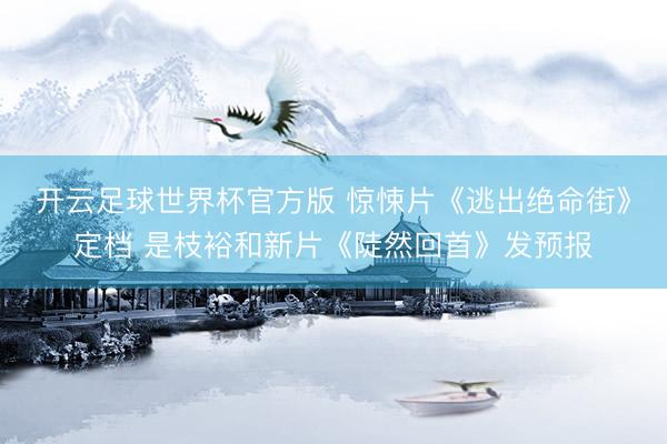 开云足球世界杯官方版 惊悚片《逃出绝命街》定档 是枝裕和新片《陡然回首》发预报