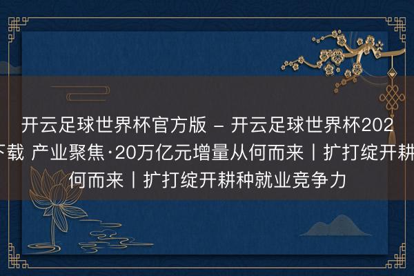 开云足球世界杯官方版 - 开云足球世界杯2026最新版app下载 产业聚焦·20万亿元增量从何而来丨扩打绽开耕种就业竞争力