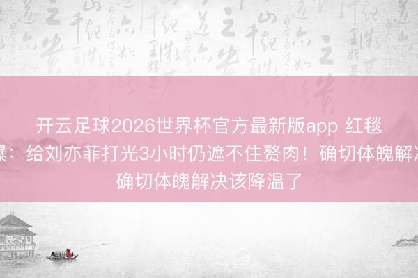 开云足球2026世界杯官方最新版app 红毯造型师自曝：给刘亦菲打光3小时仍遮不住赘肉！确切体魄解决该降温了